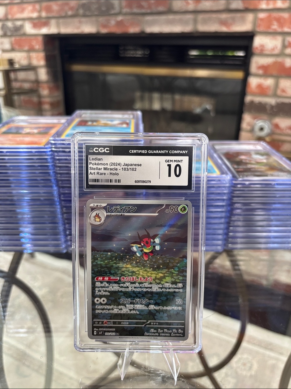 CGC 10 Ledian Art Rare Holo Pokemon Japanese Stellar Miracle SV7 103/102